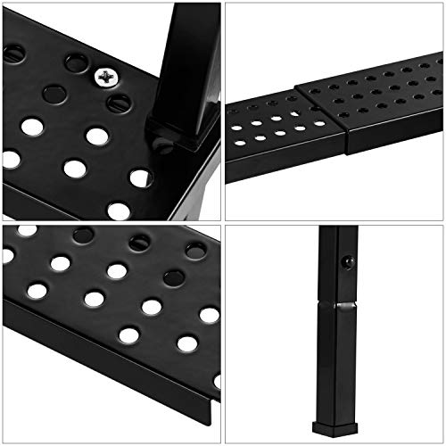 Expandable and Stackable Spice Rack Organizer for Cabinet & Pantry, Nandae 2 Tier Adjustable Height Spicy Shelf, Stable Priumum Iron (Black)