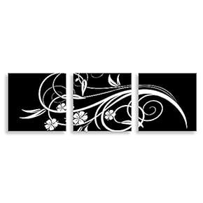 3 Panel Black and White Painting Home Wall...