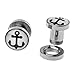 Plugs 2G Stainless Steel Screw Fit Double Flare Anchor Plugs 2 Gauge (6mm) - 2 Pieces
