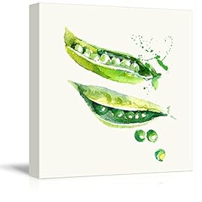 Square Canvas Wall Art - Legumes Watercolor | Fruits Watercolor Art and Illustrations - Giclee Print Gallery Wrap Modern Home Art Ready to Hang - 12x12 inches