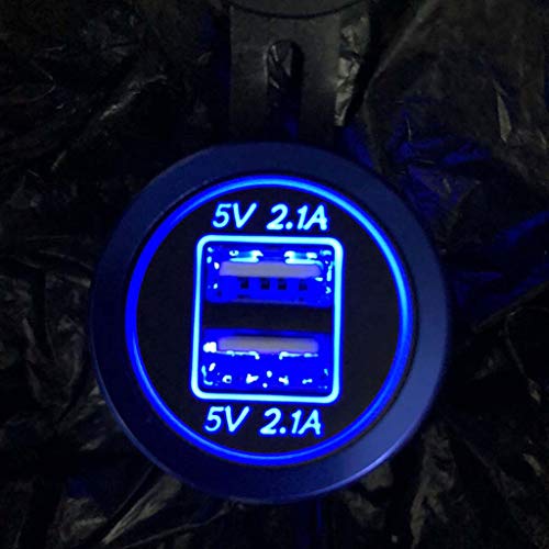 Sixsons Dual USB Car Charger Converter Adapter Fast Charger Socket Car Charger Base Convertor Waterproof Car Charge Electric Plug USB Socket LED Voltmeter for Car Truck Motorcycle Boat ATV