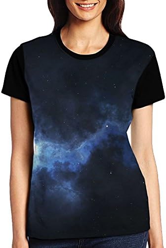 Womens Realistic 3D Printed Galaxy Fashionable Short Sleeve Tshirt Gym Raglan Tee Shirt