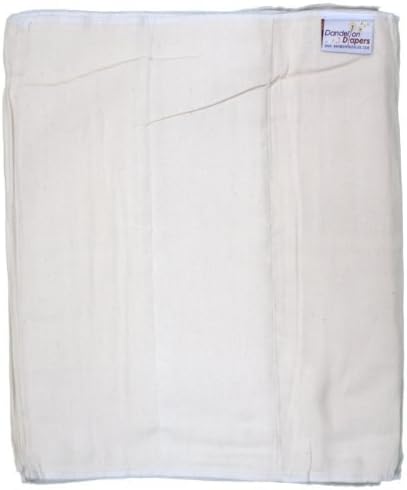 Dandelion Diapers Organic Cotton Blend Prefolds Dozen - Size 5 by Dandelion Diapers