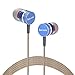 i.VALUX Hybrid 10mm Dynamic Balanced Armature (BA) Dual-Driver in Ear Monitors IEMS Wood Noise-isolating HI-FI Headphones Headset,Red (Blue&Burlywood)