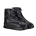 Whose Lemon Women Men Waterproof Shoes Cover Reusable Shoes Covers Rain/Snow Protective Zippered High Elastic Fabric Thicken Sole Slip-resistant Wear-resistant Shoes Covers Black L
