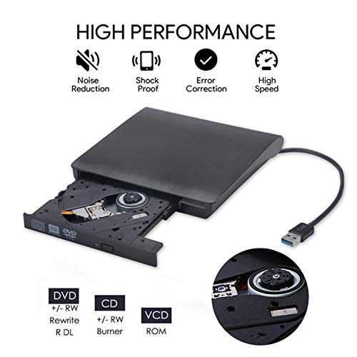 Guamar External CD DVD Drive USB3.0 USB C Superdrive External CD DVD+/- RW Burner Writer Optical Drive Compatible with Mac/MacBook Pro/Air/iMac/Laptop/Windows Ten