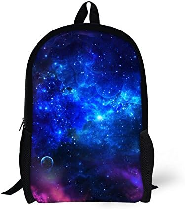 Frestree Cute Cartoon Print Kids School Bag Durable Backpack for Boys and Girls (Large, Galaxy)