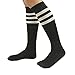 Fasoar Unisex Knee High Long Stripe Football Sports Tube Socks(3-12 Packs)