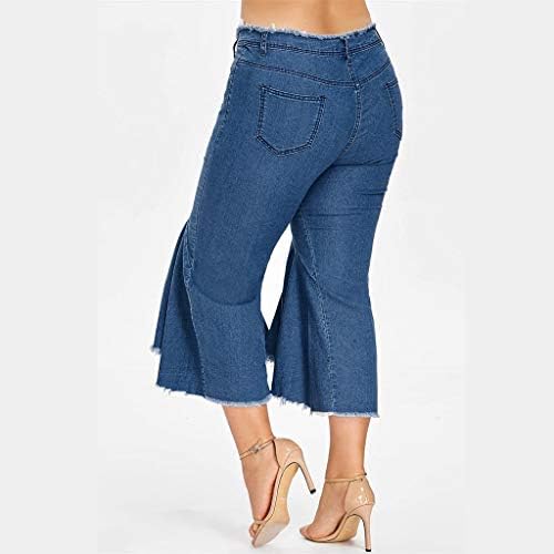 plus size ruffle hem jeans