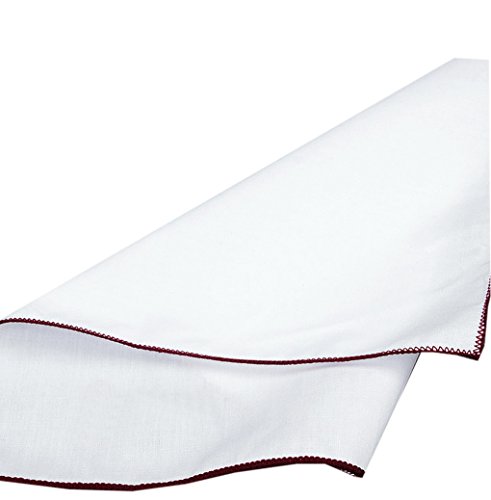 Solid White Border Cotton Mens Fashion Pocket Square For Suits Hankies