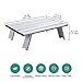 PORLAE Beach Table for Sand Foldable，Small Portable Camping Table ，Collapsible Compact Aluminum Tables with Carry Bag（Sliver）