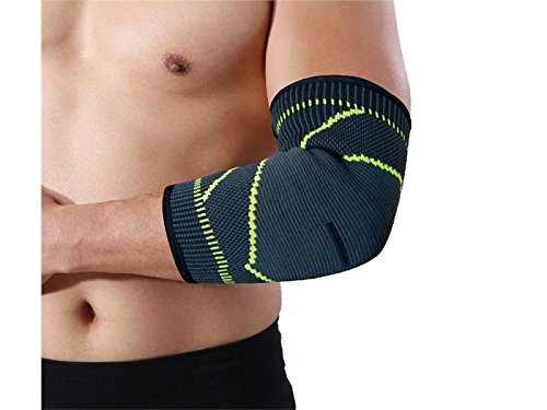 Huasen Sports Safe Guard Elbow Sleeves Adjustable Running Fit Sport Basketball Elbow Compression Wrap Cycling Sports