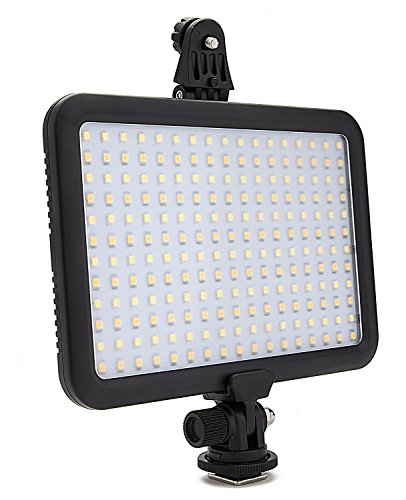 Focus Camera Video Light â€“ 204 LED Dimmable, Ultra Slim and High Power On-Camera Lighting Panel - Built-in Color Temperature Switch â€“ Universal Hot Shoe for Sony, Canon, Nikon, Pentax, DSLR Cameras