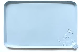 Hoki Found Silicone Pet Food Mats - Non Slip Bowl Placemats for Dogs & Cats - Waterproof, Suitable for Carpet - Frost