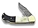 Buffalo Horn & Camel Bone 6.5'' Handmade Damascus Steel Folding Pocket Knife, Hunting Knife, Outdoor Survival Hunting Accessories, Gifts for Men, Boyfriend, Dad, Father’s Day Gift, 100% Prime Quality