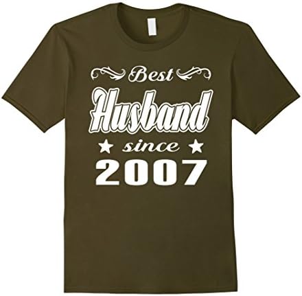 Men's Best Husband Since 2007 - 10 Years Anniversary Gifts 2XL Olive