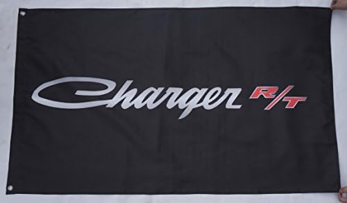 Black Charger RT flag Dodge Charger RT banner Durable Polyester Banner Dodge Charger RT car flags 3×5 ft