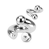 Inspiration Dezigns 6G Twists with 8mm Balls Barbell Horseshoe Retainer Piercing