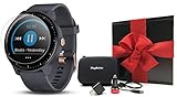 Garmin vivoactive 3 Music Gift Box Bundle | with HD Screen Protector (x4), PlayBetter USB Wall & Car Charging Adapters, Hard Case | Multi-Sport Fitness GPS Watch | Gift Box (Music - Blue/Rose Gold)
