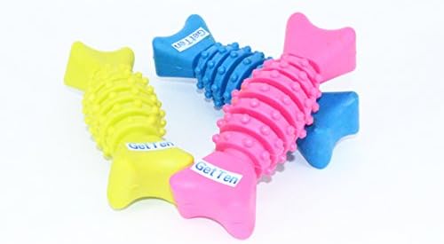 GetTen Pet Company Cyber Bone Rubber Dog Toy A set of three color :green red blue