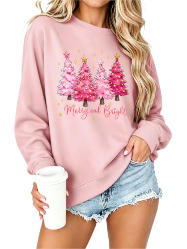 Eatbook Christmas Sweatshirts for Women Christmas Tree Xmas Graphic Sweater at Amazon
