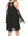 ACEVOG Women's Cold Shoulder Lace Chiffon Mini Patchwork Loose Casual Dress