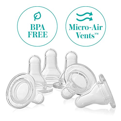 Evenflo Feeding Classic BPA-Free Silicone Fast Flow Nipples - 8 Months+, 6 Pack,Clear