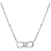 Vanbelle Sterling Silver Jewelry - Rhodium Plated with 925 Stamp - Infinity Pendant-Necklace with CZ Stones for Women - 16.5" long + 2" Extender - Valentine's Collection Necklace