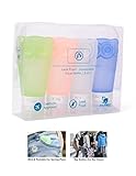 Travel Bottles Leak Proof Travel Toiletry Bottles set of 4 pack For All Liquid Toiletries Containers with TSA Approved Bag Travel Size toiletries Silicone