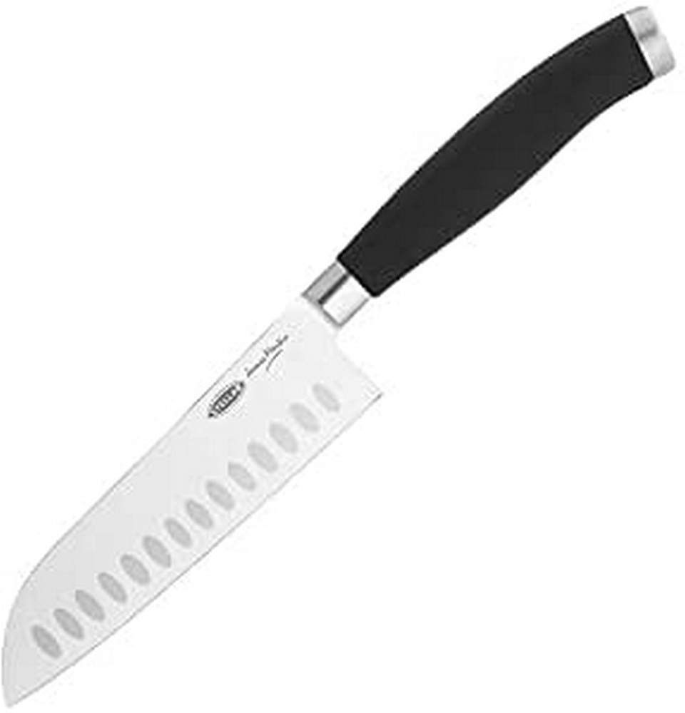 Stellar James Martin Santoku Knife 13cm/5" - Carbon Stainless Steel, Razor Sharp Blade, Anti-Slip Handle