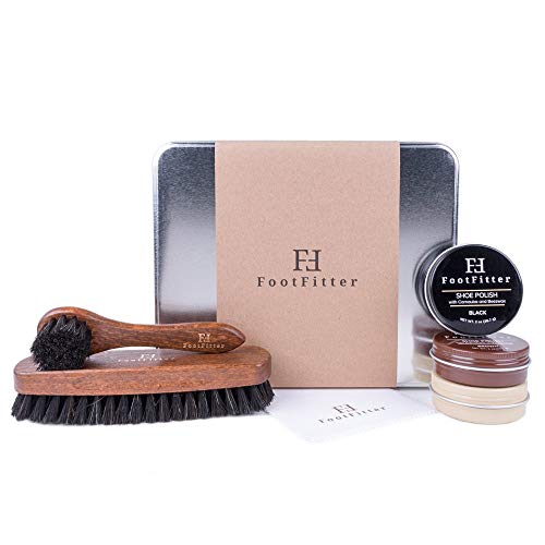 FootFitter Shoe Shine Detailing Set - Complete Shoe Care Set in Gift Tin! (Polish)