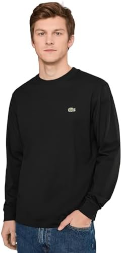Lacoste Men's Long Sleeve Lightweight Cotton Pima V-Neck T-Shirt
