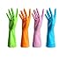 4 Pair Waterproof Reusable Dishwashing Nitrile Gloves for Car-washing Laundry Household Cleaning Medium