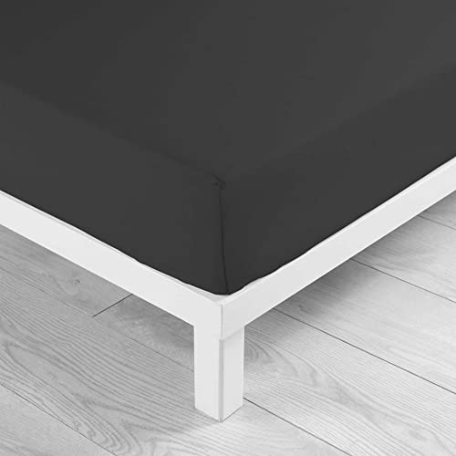 douceur dinterieur, Lina Fitted Sheet (63 x 200 cm) Black, 100% Cotton