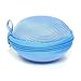 Case Star ® Light Blue Earphone handsfree headset HARD EVA Case - Clamshell/MESH Style with Zipper Enclosure, Inner Pocket, and Durable Exterior + Silver Climbing Carabiner+Case star cellphone bag