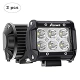 LED Light Bar, Aaiwa 2PCS LED Work Lights 4Inch 18W Spot LED Pods Driving Fog Light Off Road Lights for Off-road, Truck, Car, ATV, SUV, Jeep,5 Years Warranty