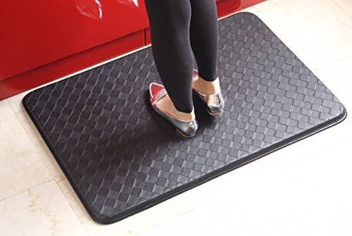 Comfort Mat Anti Fatigue Non Skid Easy Clean Basketweave Design 24" x 36" Black
