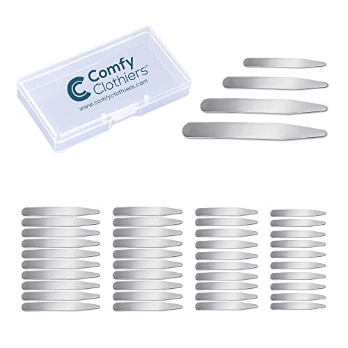 image for Comfy Clothiers 40-Pack Metal Collar Stays for Shirt Collars - Multipl
