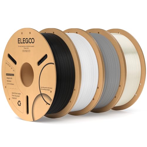 ELEGOO PLA Filament 1.75mm Schwarz Weiß Grau Transluzent 4KG
