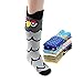 Deer Mum Kids Boys Girls Cute Owl Pattern Cotton Knee High Long Socks(3-12Y)