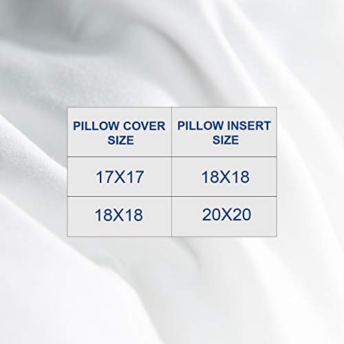 Accuratex White Feather Down Pillows (Set of 2) - 18x18 inch Square Sofa and Couch Cushion, Feather Throw Pillow with 100% Cotton Removable Zipped Cover - Thumbnail 5