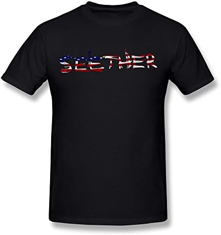 SIANDA Men's Seether Band US Flag Logo T-Shirts Size S Black