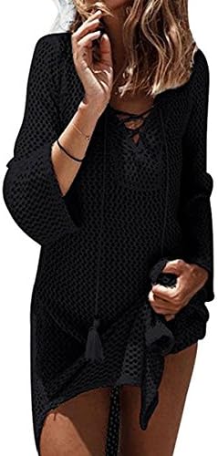 Honey Eminem Lady's Long Sleeve Knitted Bikini Cover-Ups Swimwear