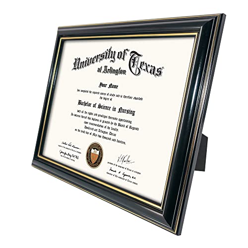 GraduationMall 8.5x11 Certificate Diploma Frame,Solid Wood & UV