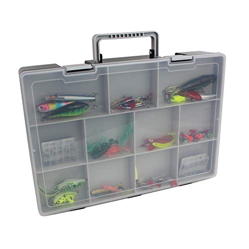 Bins & Things Plastic Organizer Box with Dividers (14.5 x 2.9 x 11 Inches) 30 Adjustable Compartments with Removable Tray for Craft Storage, Smart Parts and Hardware Organizer, Fishing Tackle Box - Thumbnail 7