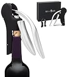 WineTools Premium Wine Bottle Opener Gift Set - Includes Rabbit Lever Style Screwpull Corkscrew and Quad Blade Foil Cutter in an Elegant Gift Box