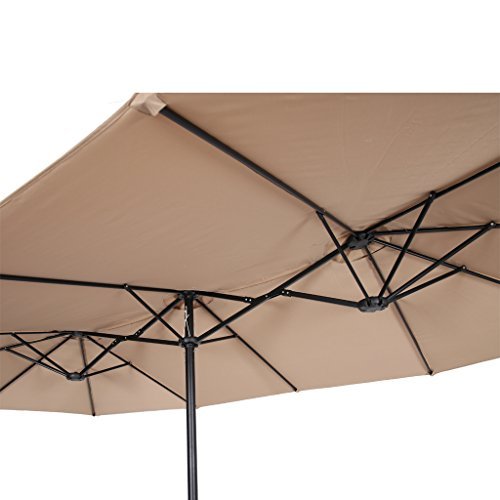 Iwicker 15 Ft DoubleSided Patio Umbrella Outdoor Market Umbrella with