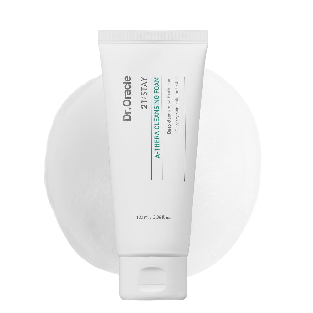DR.ORACLE A-Thera Cleansing Foam Face Wash Facial Cleanser for Sensitive Skin - Korean Beauty, (3.38fl.oz) Dermatologist Tested, 21 STAY