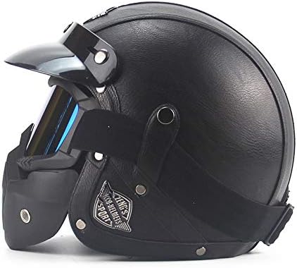 Face Helmet with Leather Shell 