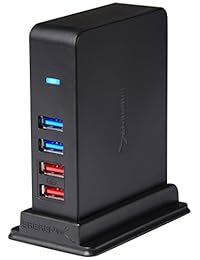 Sabrent 7 puertos USB 3.0 Hub + 2 puertos de carga con 12 V 4 A adaptador de alimentación [Negro] (hb u930)
